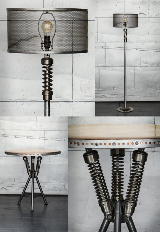 Recycled Vintage Motorcycle Lamps And, Motorcycle Table Lamps